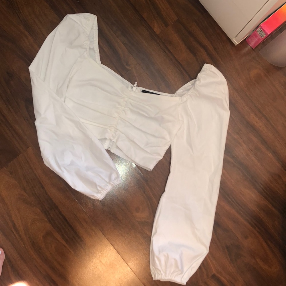 White Cropped Blouse